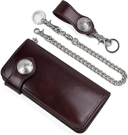 Amazon | [FUNNY] [ファニー] ライダースウォレット コードバン BROWN